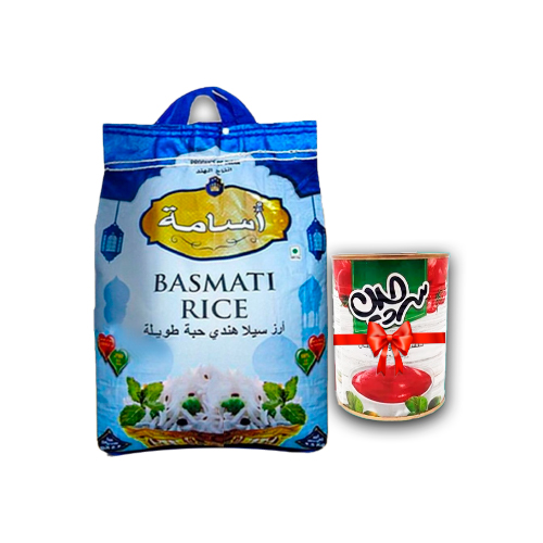 ارز اسامة بسمتي 3.5 كغم + هريس طماطم 800 غم