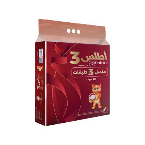 اطلس مناديل 3 طبقات 220 منديل عدد 10